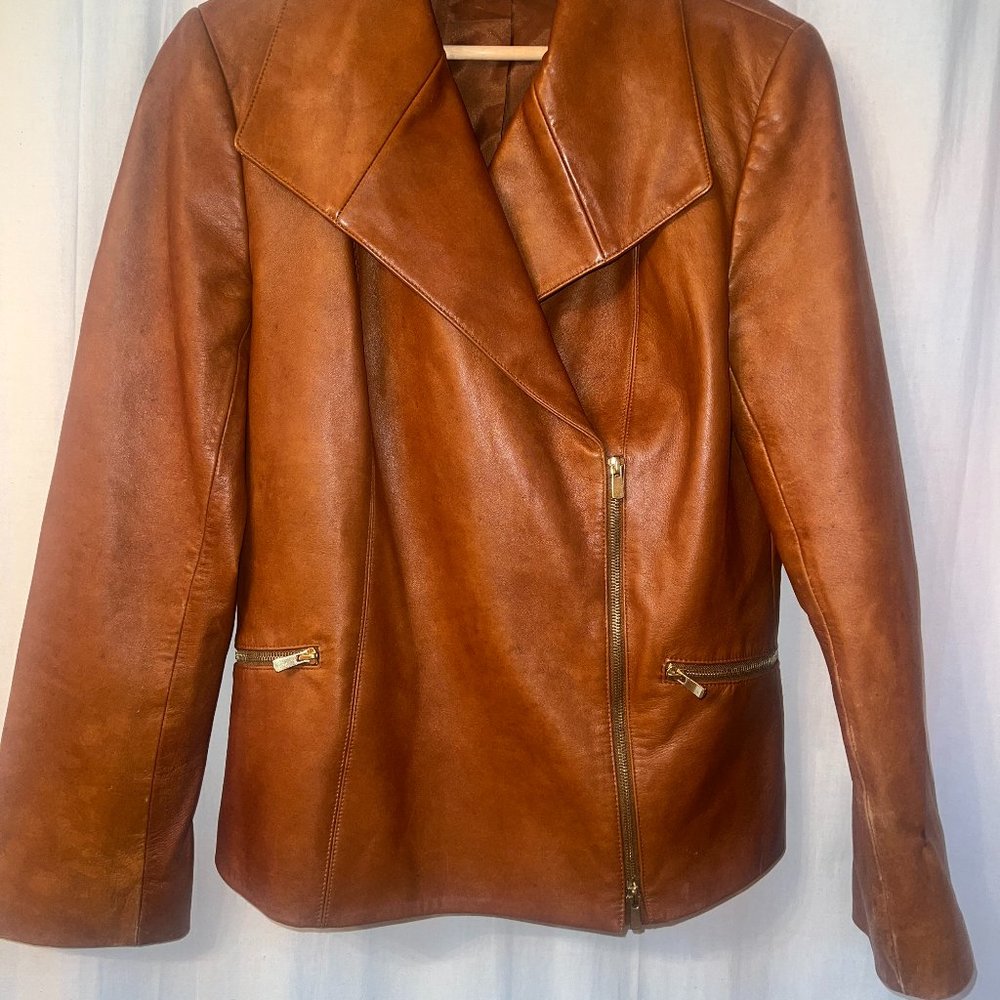 Dana Buckman Cognac/Camel Leather Jacket
